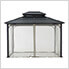 10 x 12 Black Steel Hardtop Gazebo with Hook and Netting