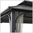 10 x 12 Black Steel Hardtop Gazebo with Hook and Netting