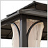 12 x 16 Steel Gazebo with 2-Tier Roof Hardtop Gazebo with Ceiling Hook and Netting