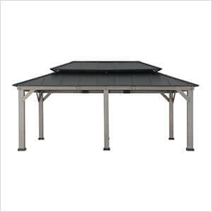 12 x 20 Cedar Framed Gazebo with 2-Tier Aluminum Hardtop Roof