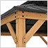 11 x 11 Wooden 2-Tier Hardtop Gazebo with Ceiling Hook (Black Roof)