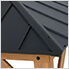 11 x 11 Wooden 2-Tier Hardtop Gazebo with Ceiling Hook (Black Roof)