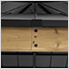 11 x 11 Wooden 2-Tier Hardtop Gazebo with Ceiling Hook (Black Roof)