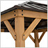 9 x 9 Wooden Hardtop Gazebo with Ceiling Hook (Brown Roof)