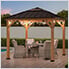 9 x 9 Wooden Hardtop Gazebo with Ceiling Hook (Brown Roof)