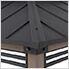 8 x 12 Wooden Grill Gazebo with DC Solar Power and Shelves (Black)
