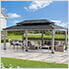 12 x 20 Cedar Framed Gazebo with 2-Tier Aluminum Hardtop Roof (Black Roof)