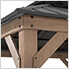 11 x 11 Wooden 2-Tier Aluminum Hardtop Gazebo with Ceiling Hook (Black Roof)