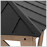 11 x 11 Wooden 2-Tier Aluminum Hardtop Gazebo with Ceiling Hook (Black Roof)