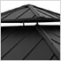 11 x 11 Wooden 2-Tier Aluminum Hardtop Gazebo with Ceiling Hook (Black Roof)