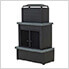 Outdoor Fireplace with Wood Storage and Chimney (Black)