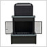 Outdoor Fireplace with Wood Storage and Chimney (Black)