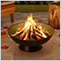 22-Inch Black Steel Round Wood Burning Fire Pit