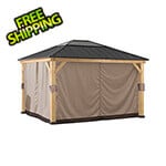 Sunjoy Group Universal Curtains and Mosquito Netting for 11 ft. x 13 ft. Wood Gazebos