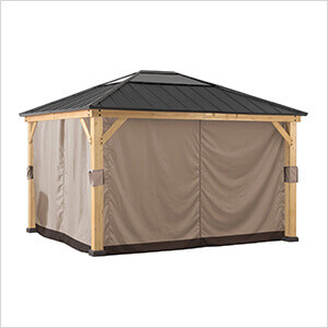 Universal Curtains and Mosquito Netting for 11 ft. x 13 ft. Wood Gazebos