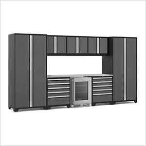 PRO Series Grey 9-Piece Set with Stainless Steel Top