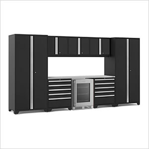 PRO Series Black 9-Piece Set with Stainless Steel Top