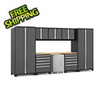NewAge Garage Cabinets PRO Series Grey 9-Piece Set with Bamboo Top