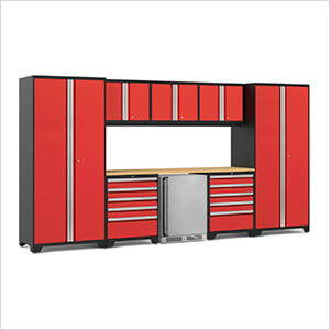 PRO Series Red 9-Piece Set with Bamboo Top