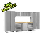 NewAge Garage Cabinets PRO Series Platinum 9-Piece Set with Bamboo Top