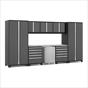 PRO Series Grey 9-Piece Set with Stainless Steel Top