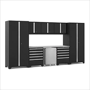 PRO Series Black 9-Piece Set with Stainless Steel Top