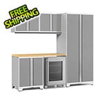NewAge Garage Cabinets PRO Series Platinum 6-Piece Set with Bamboo Top