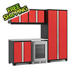 NewAge Garage Cabinets PRO Series Red 6-Piece Set with Stainless Steel Top