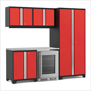 PRO Series Red 6-Piece Set with Stainless Steel Top
