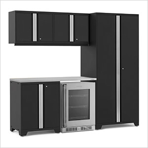 PRO Series Black 6-Piece Set with Stainless Steel Top