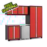 NewAge Garage Cabinets PRO Series Red 6-Piece Set with Stainless Steel Top