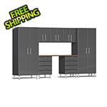 Ulti-MATE Garage Cabinets 8-Piece Garage Cabinet Kit with Bamboo Worktop in Graphite Grey Metallic