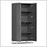 8-Piece Garage Cabinet Kit with Bamboo Worktop in Graphite Grey Metallic