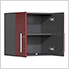 8-Piece Garage Cabinet Kit with Bamboo Worktop in Ruby Red Metallic