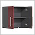 9-Piece Garage Cabinet Kit with Bamboo Worktop in Ruby Red Metallic
