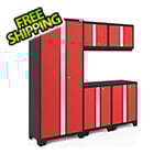 NewAge Garage Cabinets BOLD Series Red 5-Piece Set (No Countertop)
