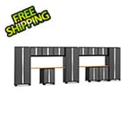 NewAge Garage Cabinets BOLD Series Grey 14-Piece Set with Bamboo Tops