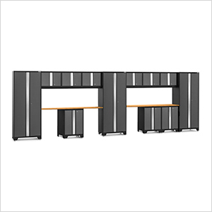 BOLD Series Grey 14-Piece Set with Bamboo Tops