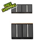 NewAge Garage Cabinets BOLD Series Grey 5-Piece Set with Bamboo Top