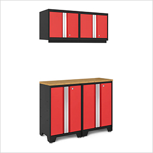 BOLD Series Red 5-Piece Set with Bamboo Top