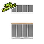 NewAge Garage Cabinets BOLD Series Platinum 5-Piece Set with Bamboo Top
