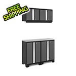 NewAge Garage Cabinets BOLD Series Grey 5-Piece Set with Stainless Steel Top