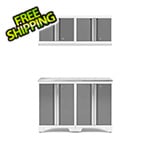 NewAge Garage Cabinets BOLD Series Platinum 5-Piece Set with Stainless Steel Top