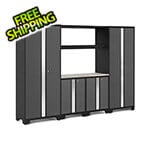 NewAge Garage Cabinets BOLD Series Grey 6-Piece Set with Stainless Steel Worktop