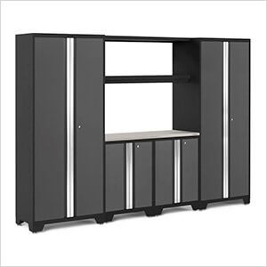 BOLD Series Grey 6-Piece Set with Stainless Steel Worktop