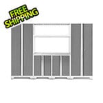 NewAge Garage Cabinets BOLD Series Platinum 6-Piece Set with Stainless Steel Worktop
