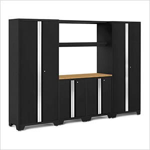 BOLD Series Black 6-Piece Set with Bamboo Worktop