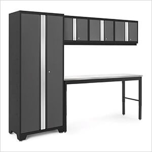 BOLD Series Grey 5-Piece Set with 72-Inch Stainless Steel Workbench