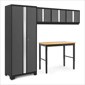BOLD Series Grey 5-Piece Set with 48-Inch Bamboo Workbench