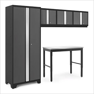 BOLD Series Grey 5-Piece Set with 48-Inch Stainless Steel Workbench
